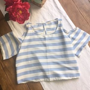 Hollister striped cold shoulder top